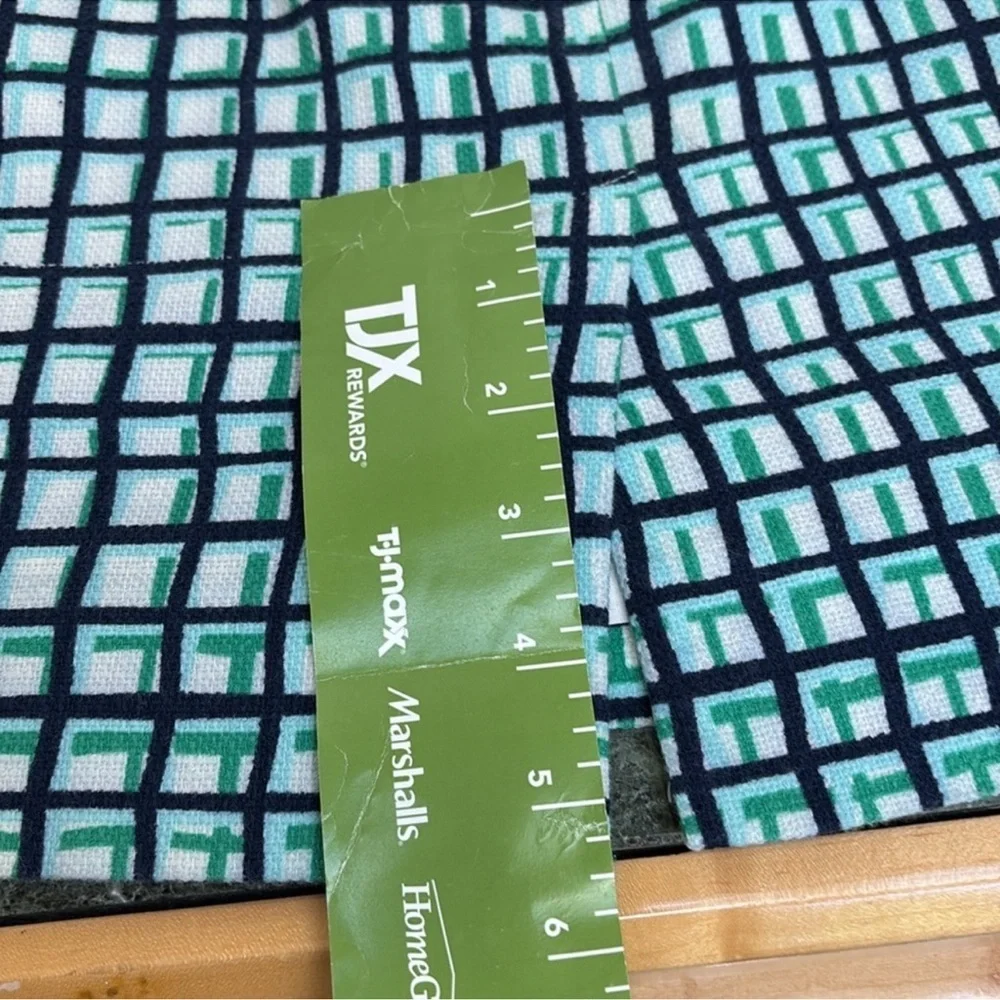 Kate Spade Judy Blue Green Checkered Pencil Skirt